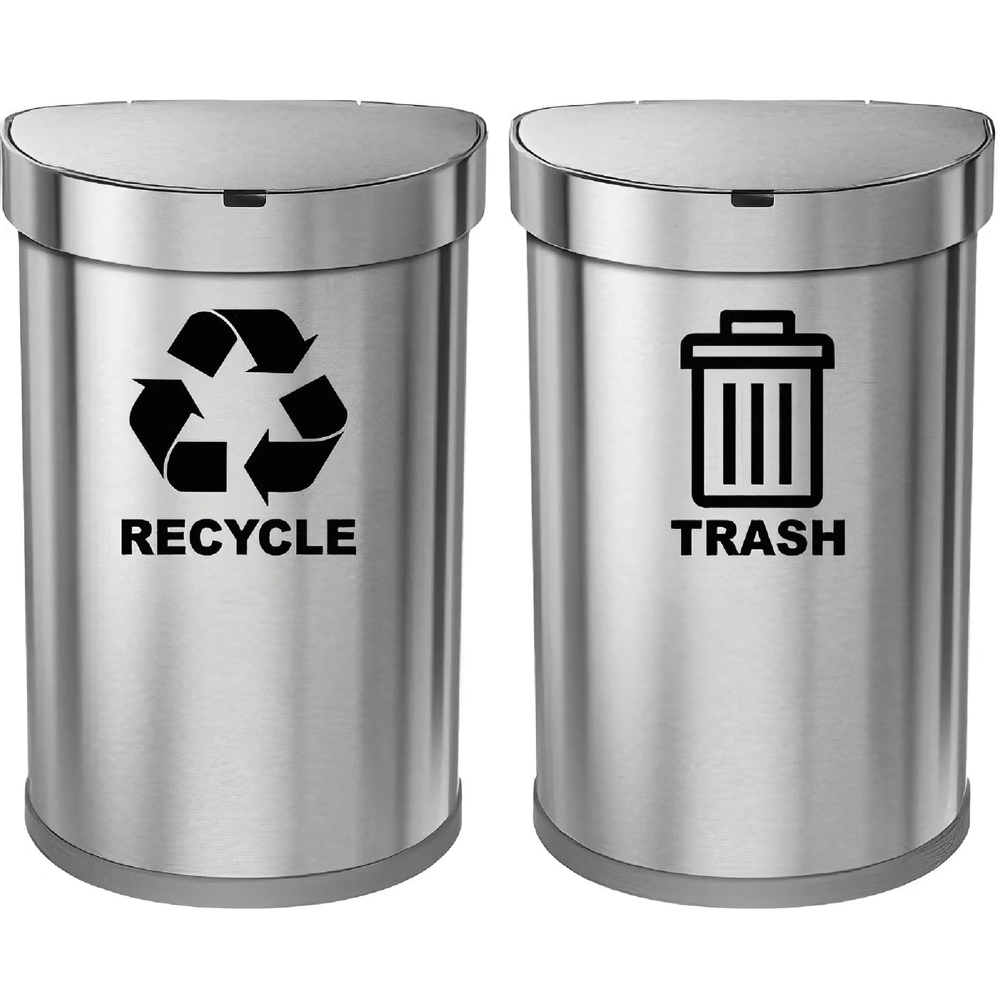 a couple of trash cans sitting next to each other