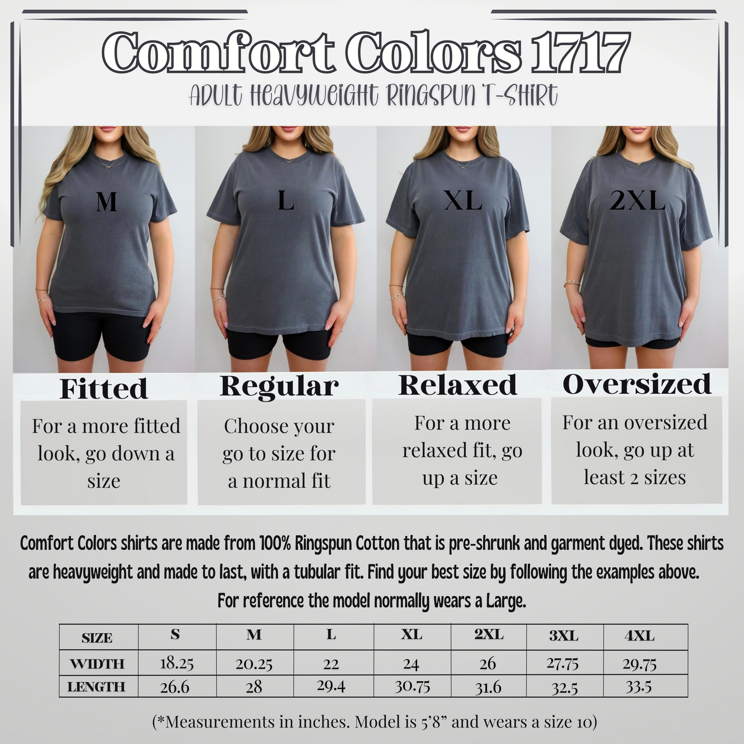 a women's t - shirt with the measurements for each shirt