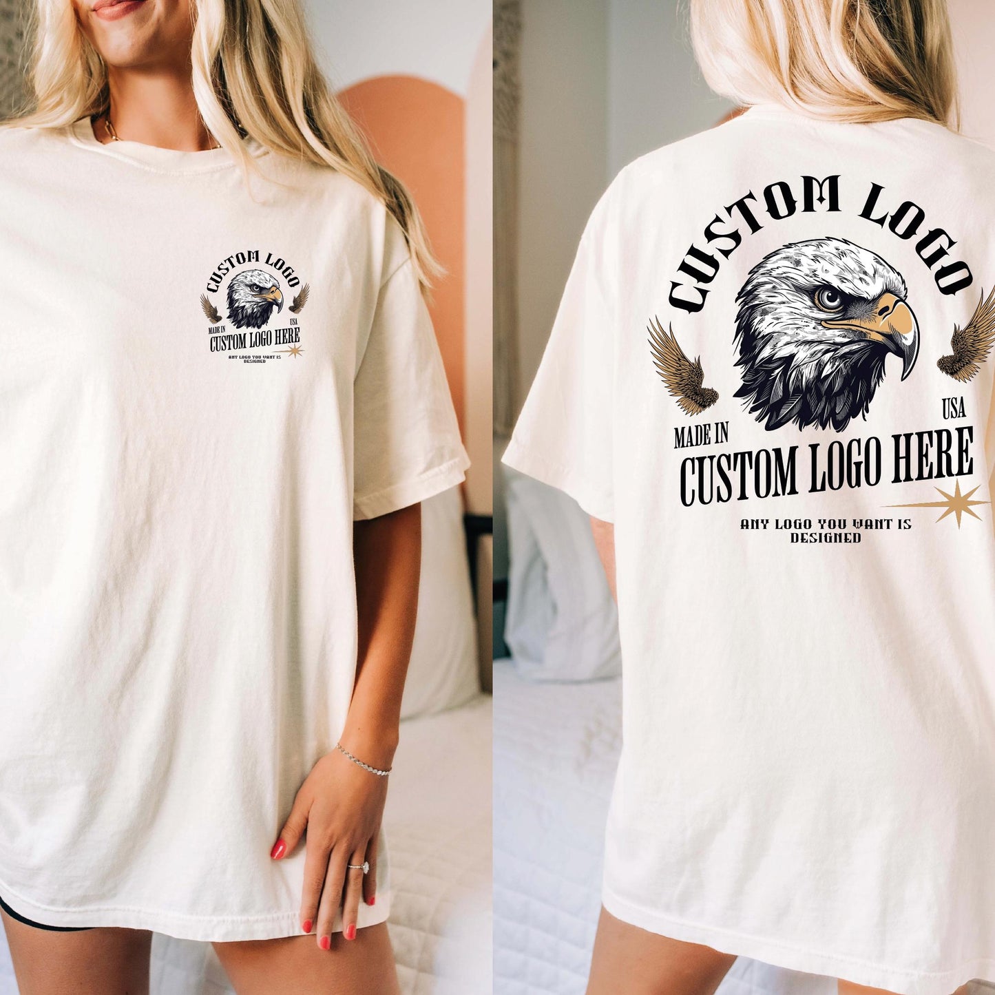 Custom Logo Comfort Colors Design Shirt, Bella Canvas Custom Logo Front and Back Shirt, Personalized Logo T-Shirt, Custom Brand Shirt
