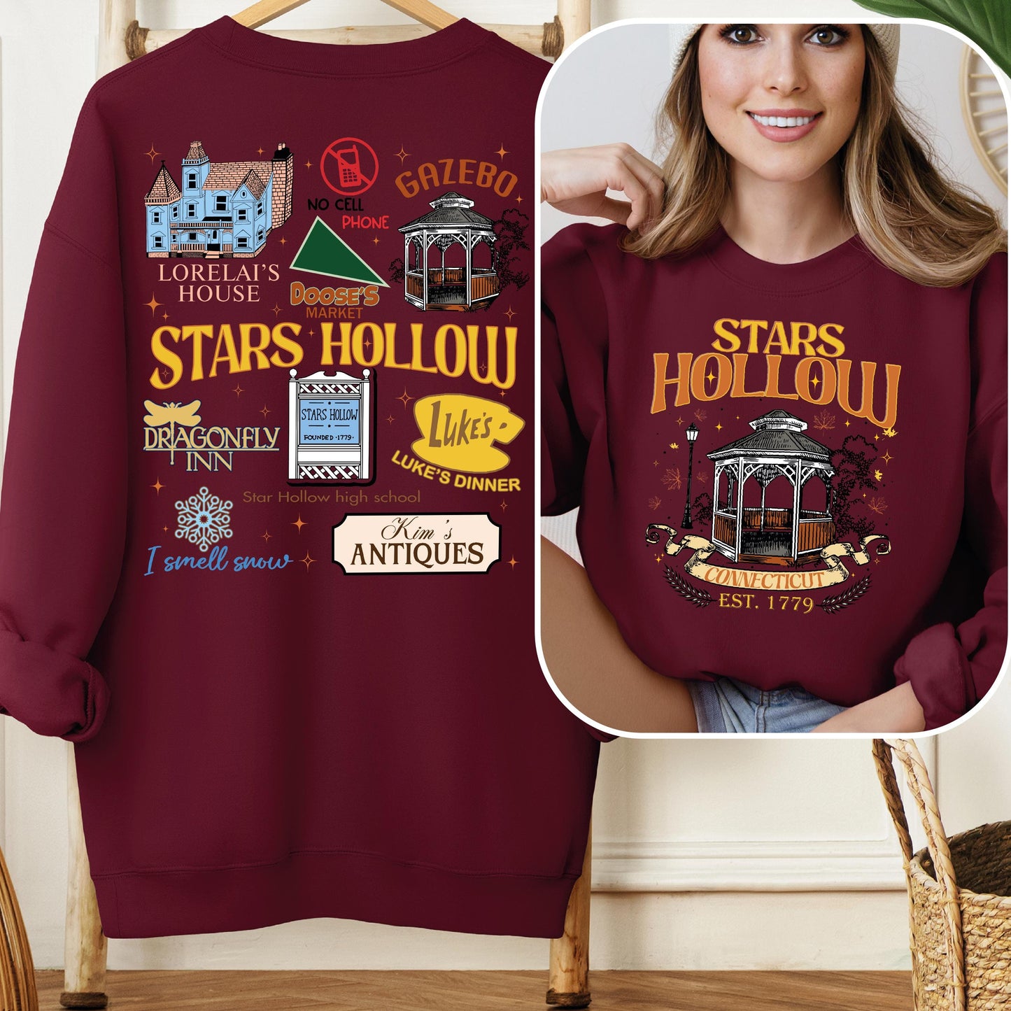 Autumn Fall Stars Hallow Lukes Sweatshirt Shirt Hoodies Adult
