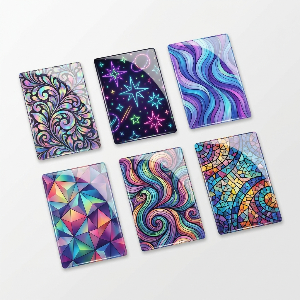Colorful custom UV DTF sticker gang sheet designs, glossy finish