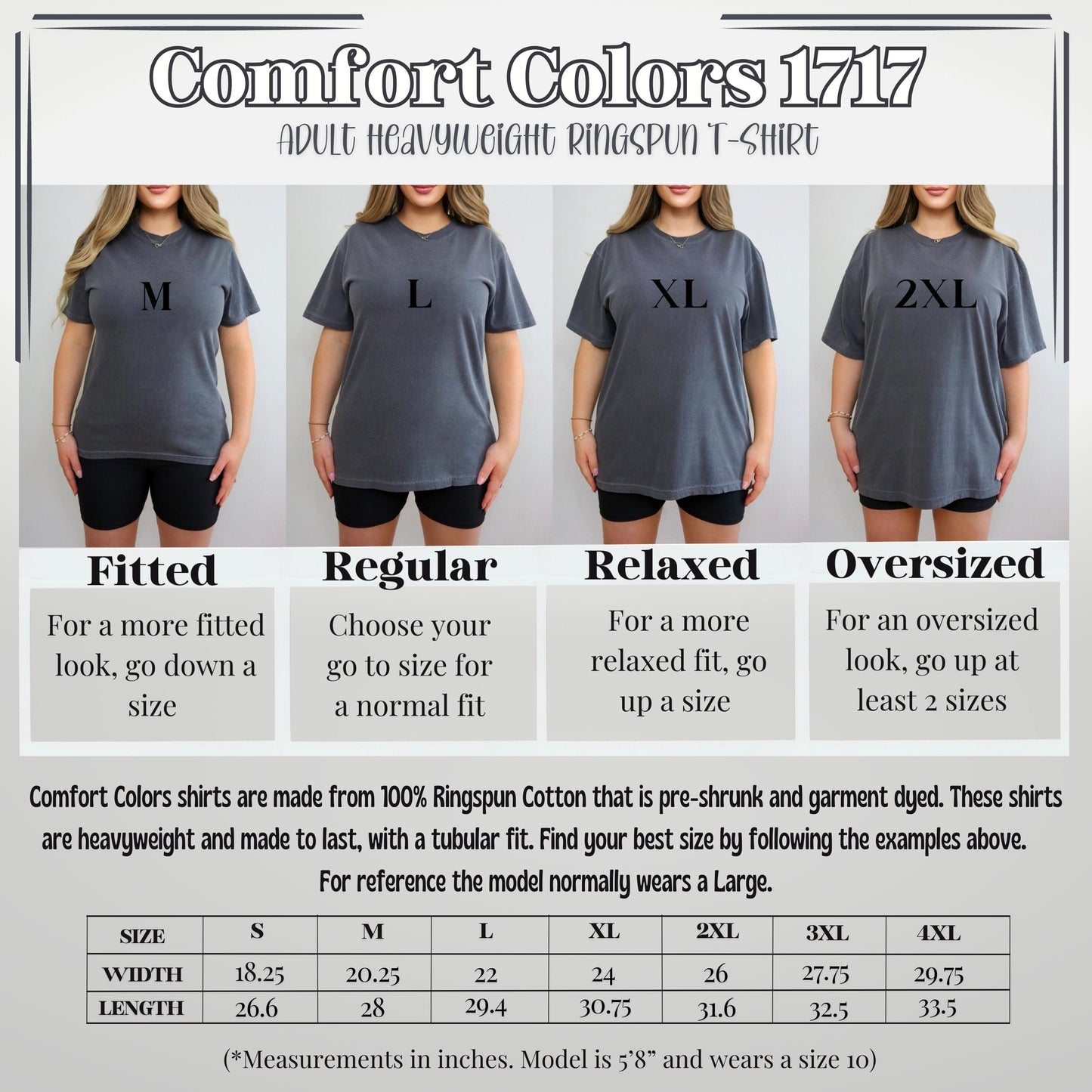 a women&#39;s t - shirt with the measurements for each shirt