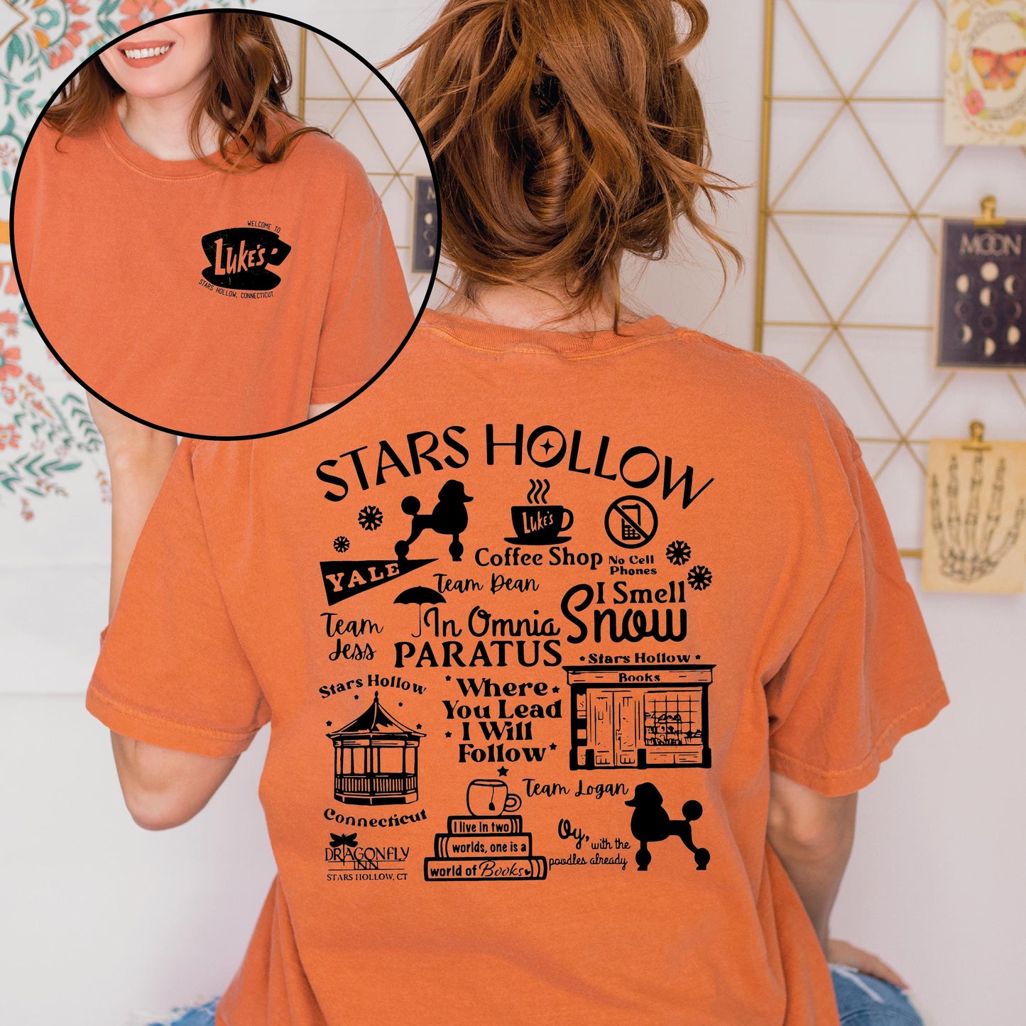 Stars Hallow Lukes Comfort Colors Shirt Autumn Coffee Shirt, Adult Unisex