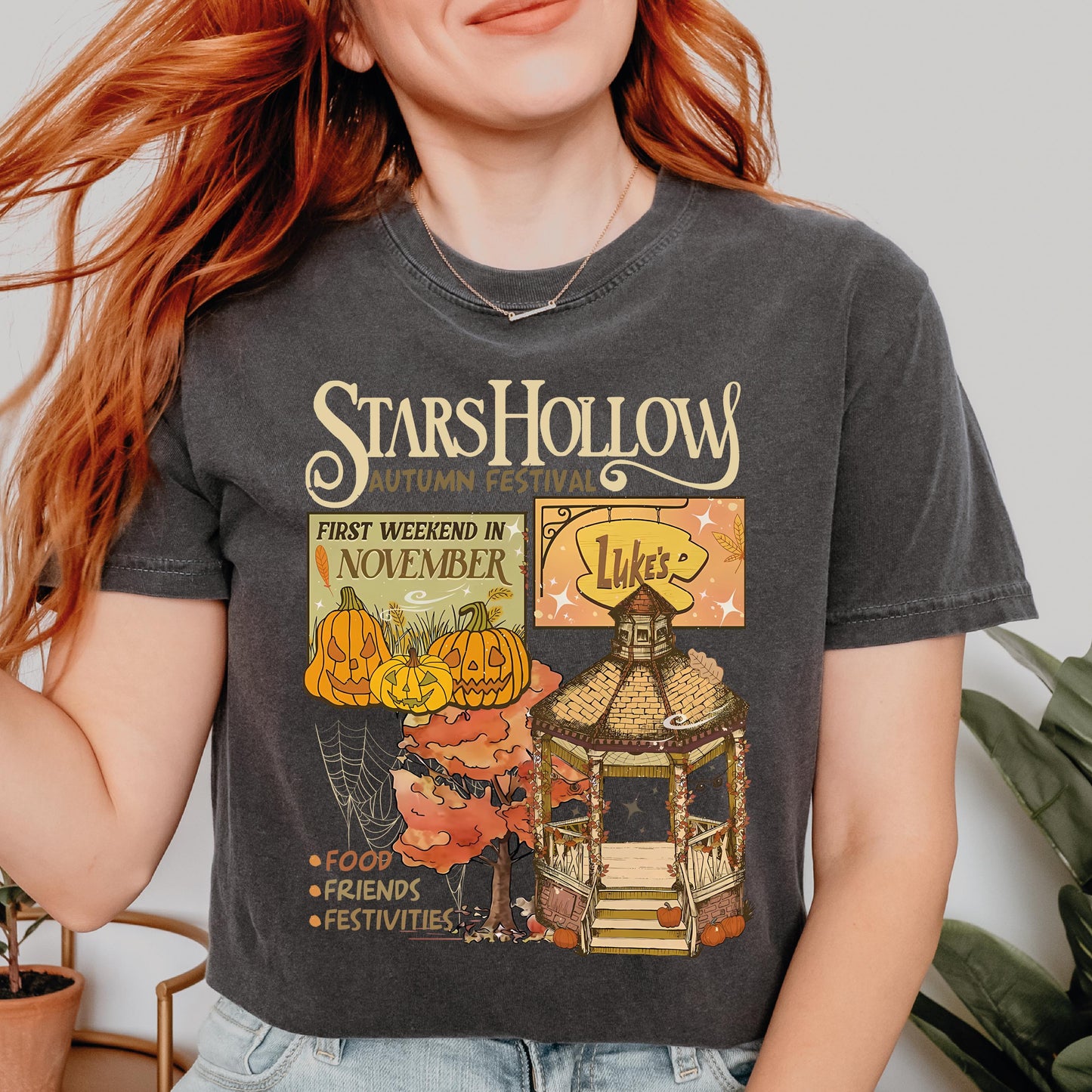 Stars Hallow Lukes Comfort Colors Shirt Autumn Coffee Shirt, Adult Unisex
