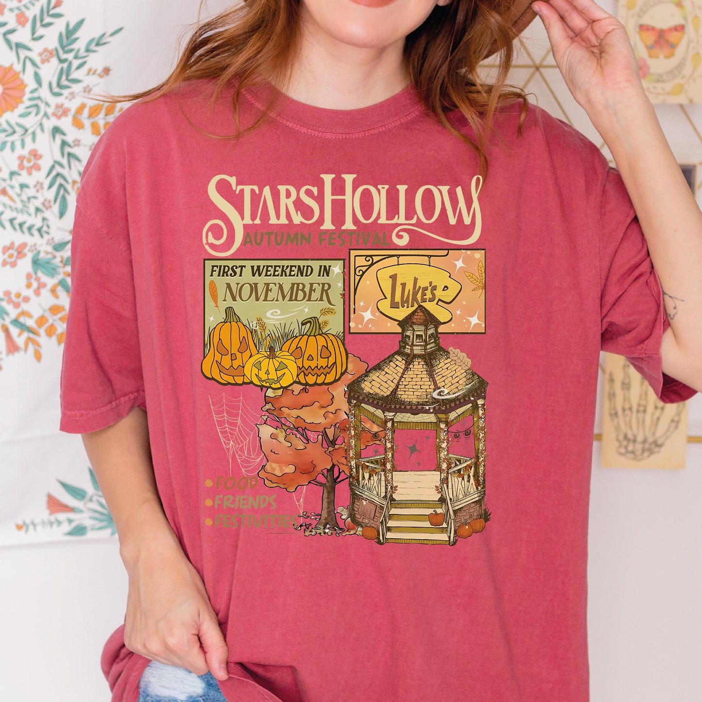 Stars Hallow Lukes Comfort Colors Shirt Autumn Coffee Shirt, Adult Unisex