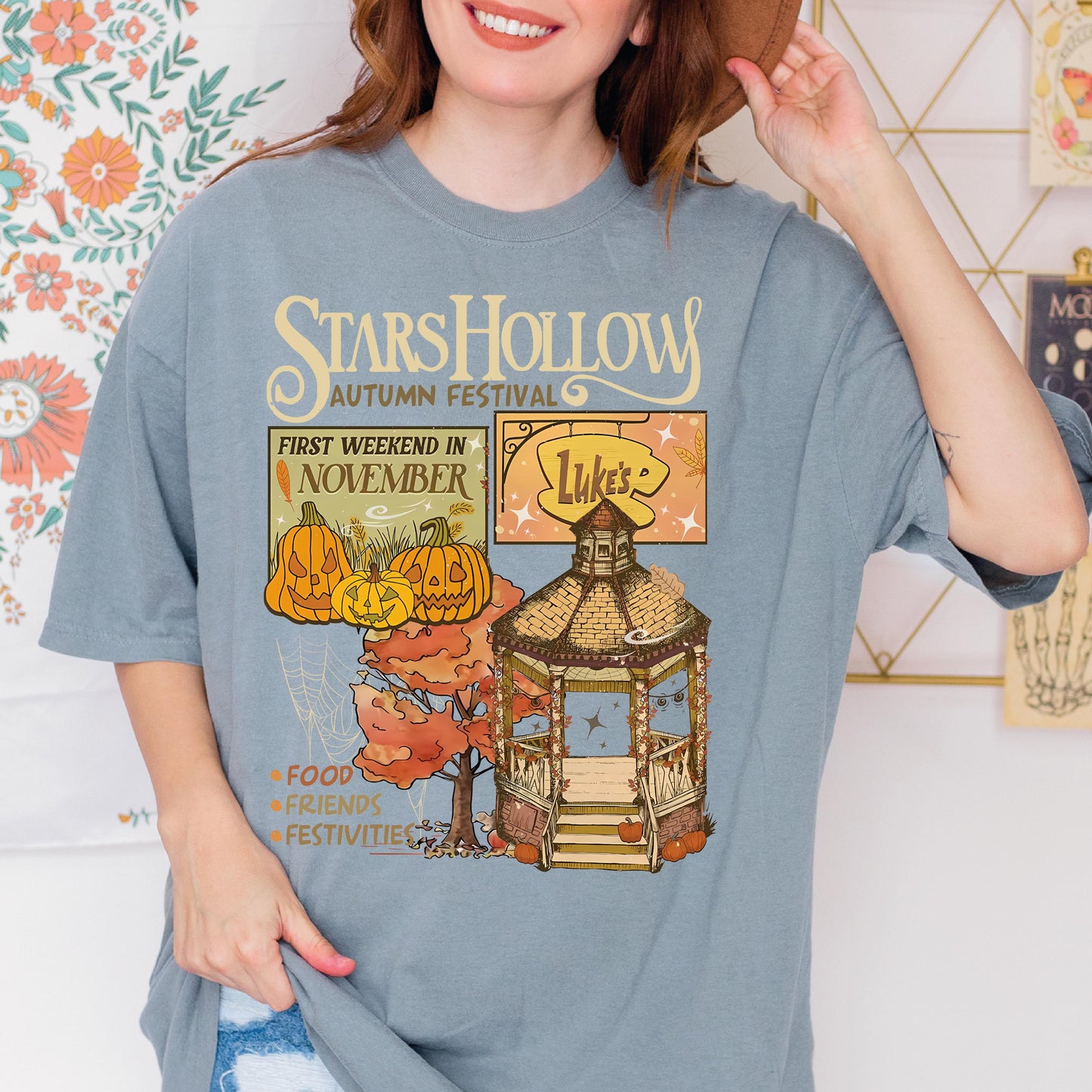 Stars Hallow Lukes Comfort Colors Shirt Autumn Coffee Shirt, Adult Unisex