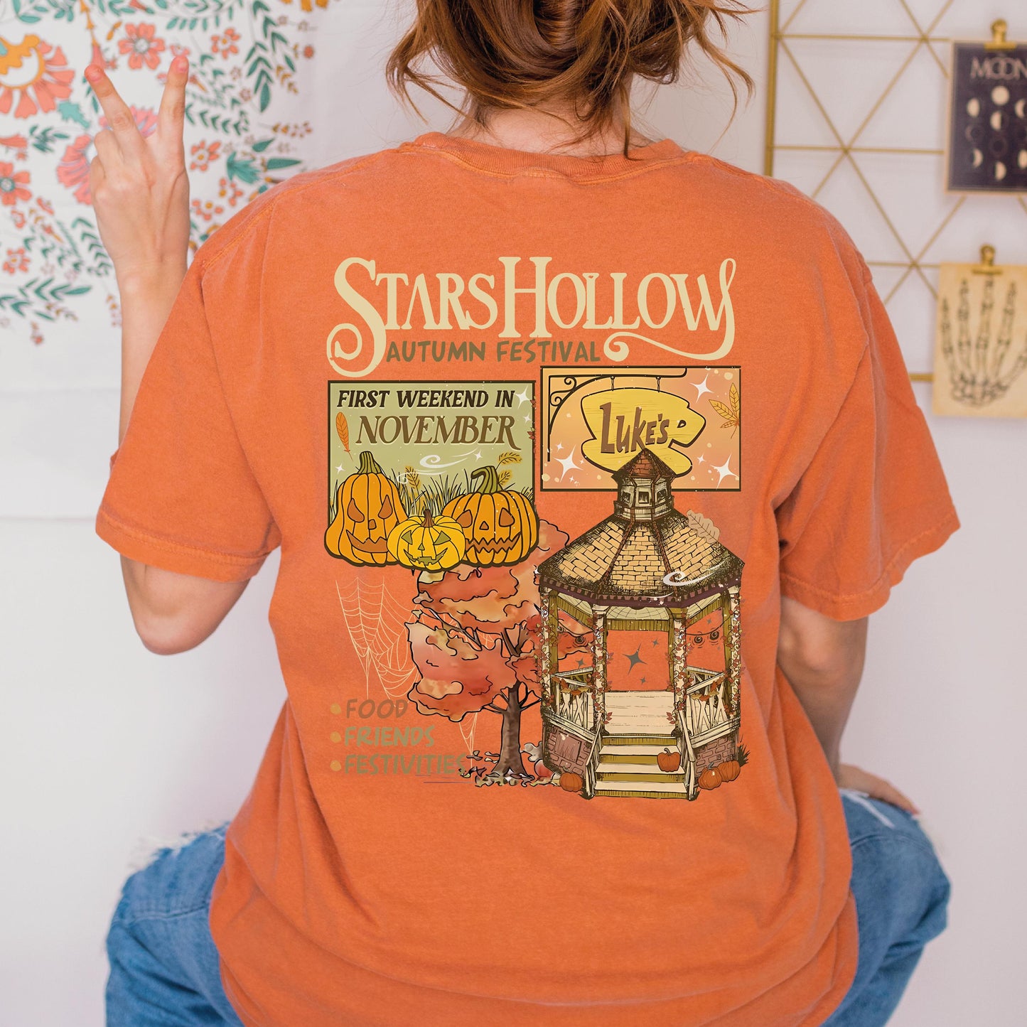 Stars Hallow Lukes Comfort Colors Shirt Autumn Coffee Shirt, Adult Unisex