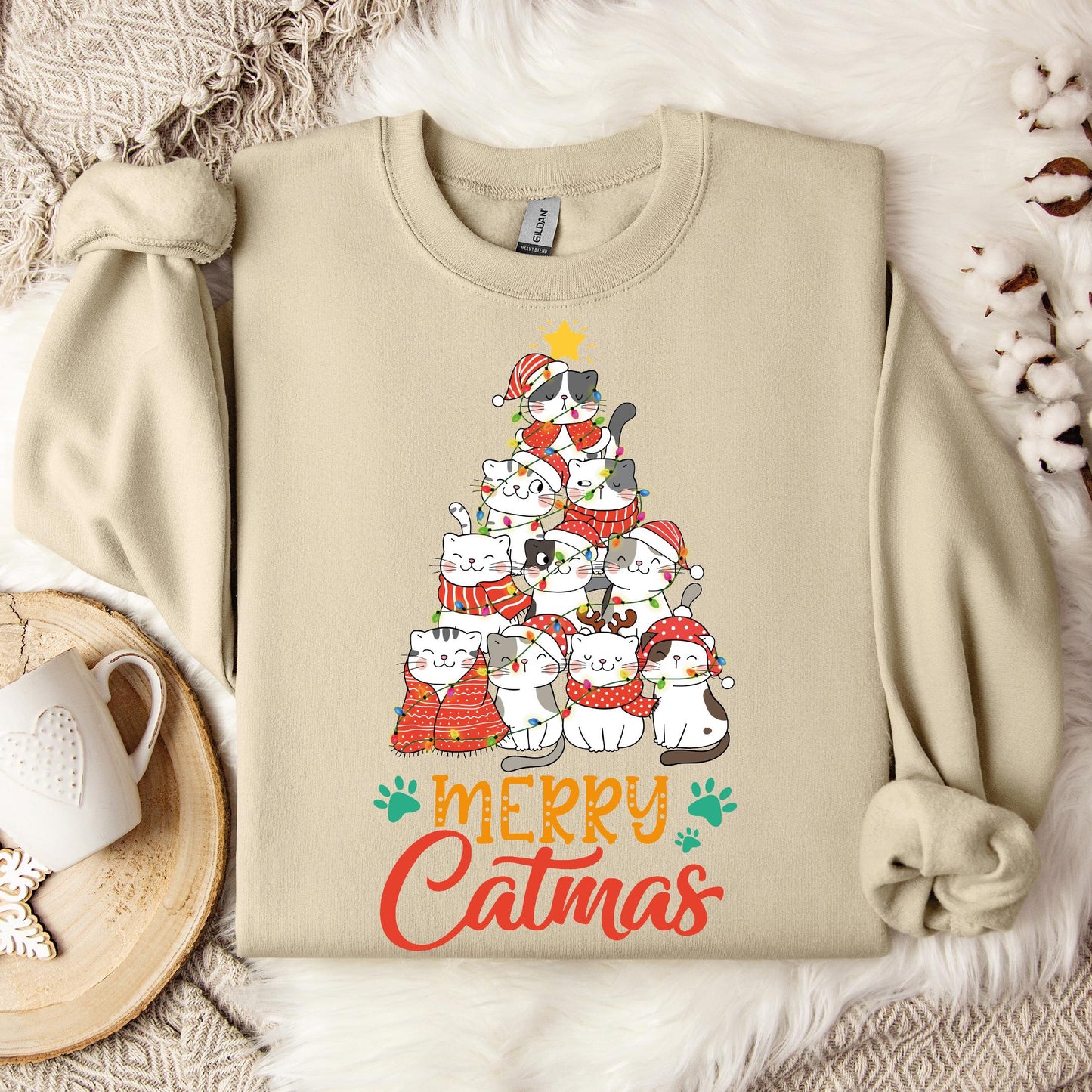 Cat Lover Christmas Sweatshirt and Hoodie, Comfort Colors T-Shirts, Cat Lover Gift