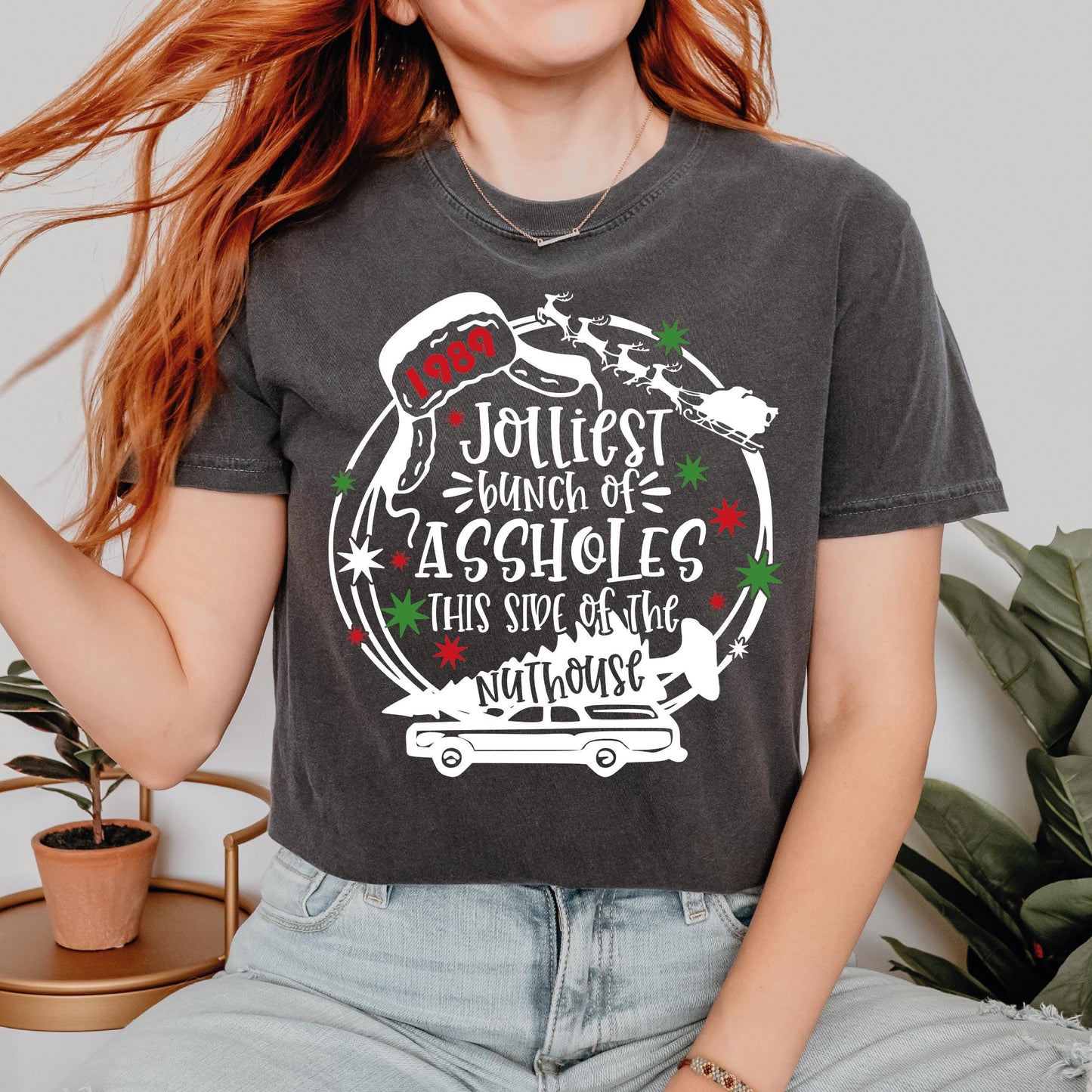 Jolliest Bunch of Funny Christmas Shirt, Christmas Tree shirt, Comfort colors shirt